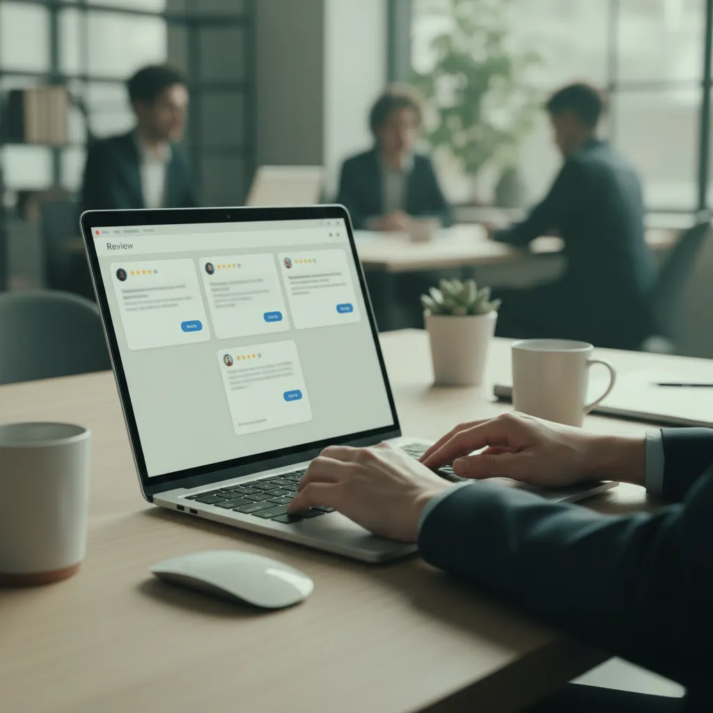 gestion-profesional-resenas-google-orbanya Gestión profesional de reseñas y respuestas en un panel de administración.