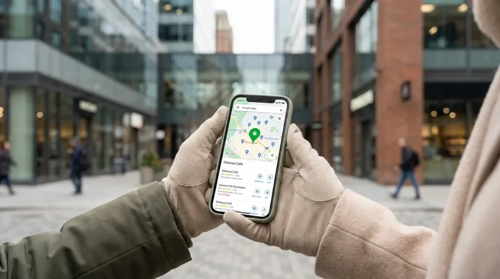 seo-local-google-maps-smartphone-orbanya Servicio de SEO local en España para negocios locales