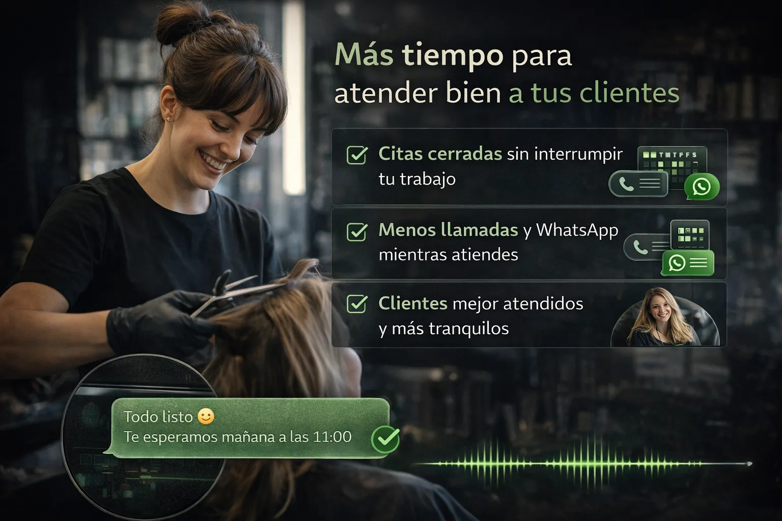 Beneficios de un asistente IA para peluquerías reduciendo interrupciones y mejorando la atención al cliente